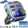 T37 Bluetooth FM Transmitter Car MP3 Player with Dual Type-C PD36W Fast Charge