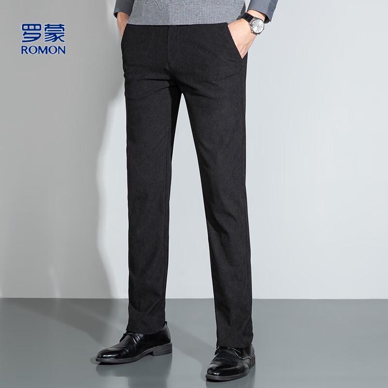 Luomeng Men's Corduroy Casual Straight-Leg Trousers