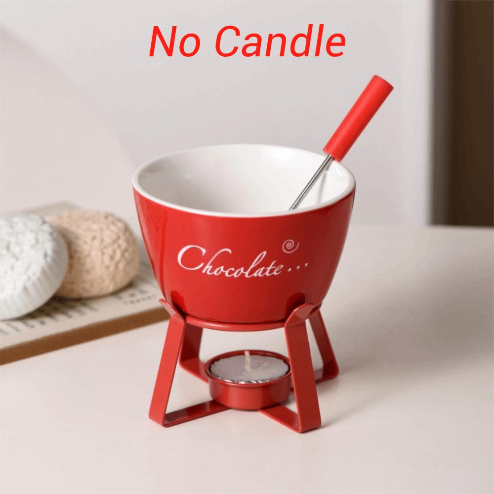 with Forks Chocolate Fondue Mug Ceramics Fondue Cups Chocolate Melting Mug Valentine Gift