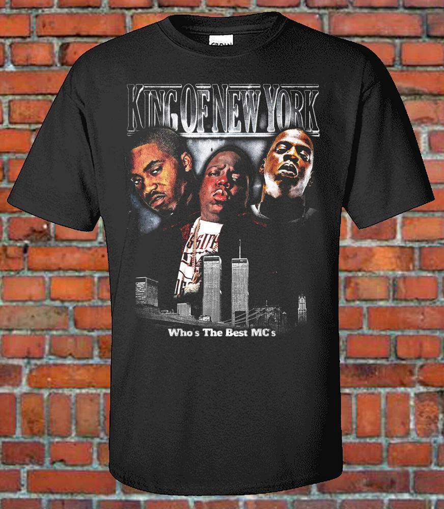 Who The King Of NY Big Nas or Jay Bootleg Style Graphic T shirt S