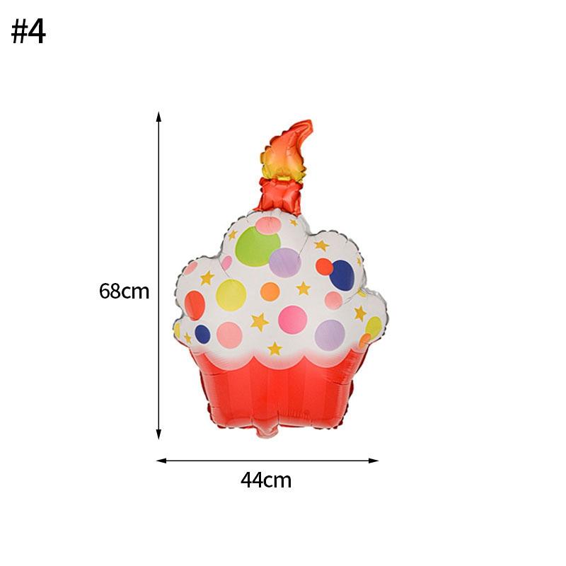 3D Birthday Cake Aluminum Film Balloon Decoration Colored Double Layer Cake 1 Year Old Baby Shower Birthday Party Supplies