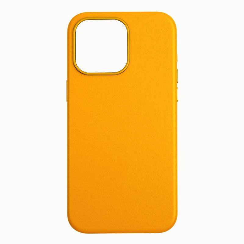Applicable To IPhone16Pro Official Leather Mobile Phone Case Apple 15 Strong Magnetic Suction 14promax Protective Case 13