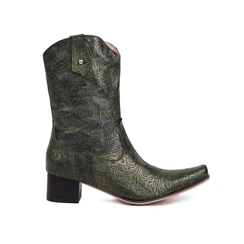 

Жіночі ботильйони з квадратним носком і товстим середнім підбором, короткі західні черевики на блискавці, жіноче модне взуття, осінь, зима, армійсько-зелений 46 39 армія зелений колір