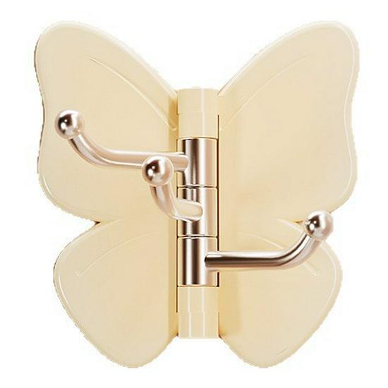 Rotatable Butterfly Three-Hook Adhesive Wall Hanger for Keys and Bags