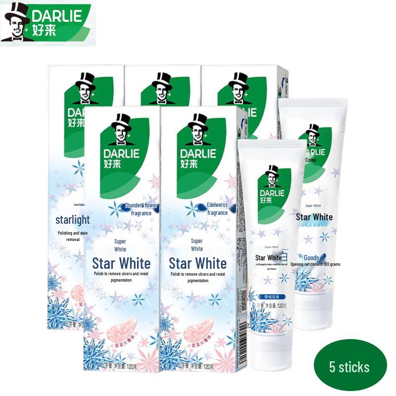 Darlie Starlight White Edelweiss Toothpaste (5 x 120g)