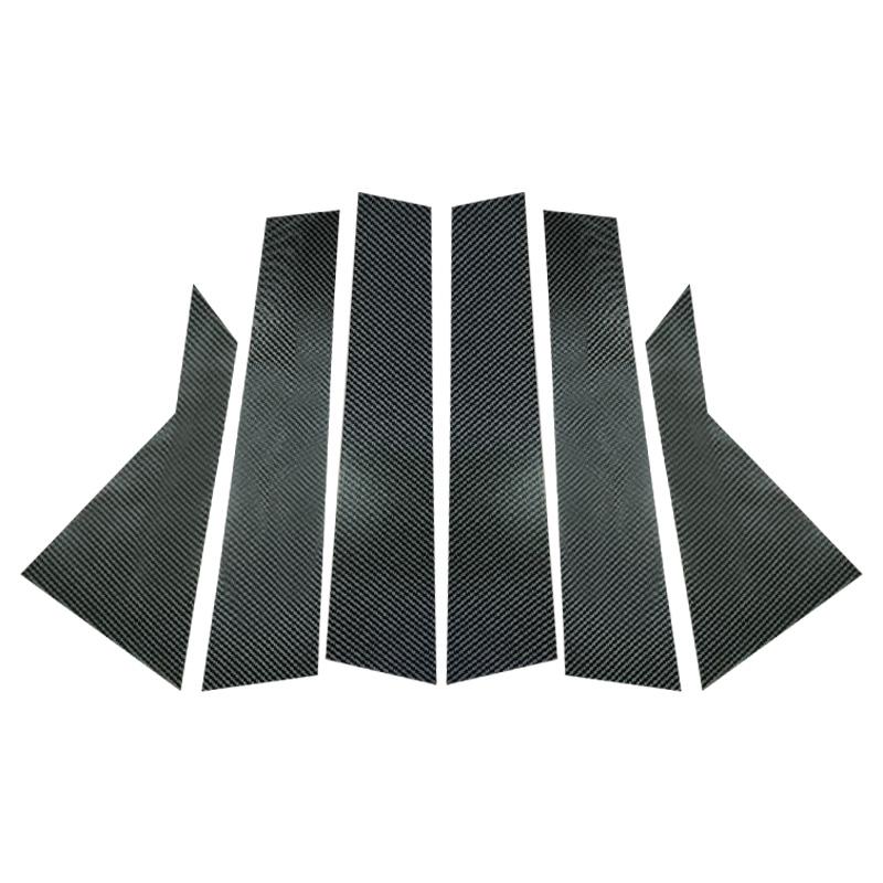 

6 шт. Черные стойки кузова из углеродного волокна для седана/хэтчбека Kia Forte 2019-2024, Автомобильная внешняя наклейка для украшения окна двери углеродного волокна черного