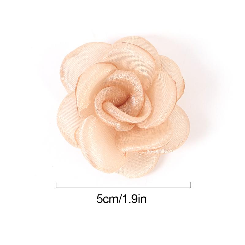 3/5Pcs 5cm White Camellia Rose Chiffon Fabric Flower for Home Room Wedding Invitation Artificial Flowers for Dress Decoration