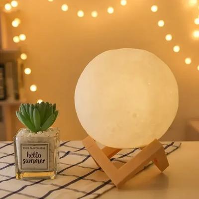 8 Cm DIY Planet Lamp Moon Galaxy Night Light Art Painting Graffiti Birthday Gift Bedroom Living Room Decoration (With Stand)