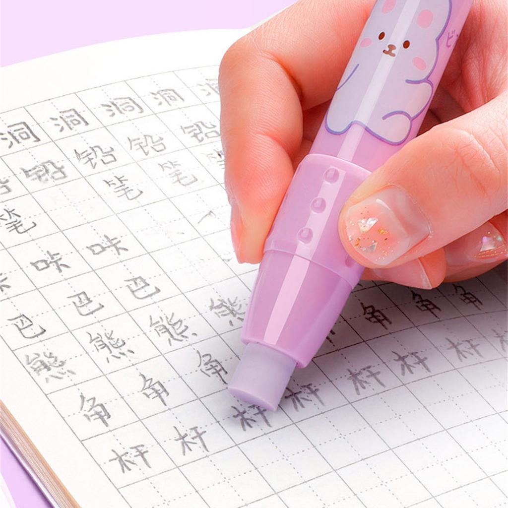 Cartoon Pushable Eraser Set for Students Retractable Eraser for Painting Creative Office Stationery with No Debris