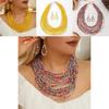 Geometric Glass Beaded Necklace And Earring Set For Women With Multi Layer Design For Fashion Accessories