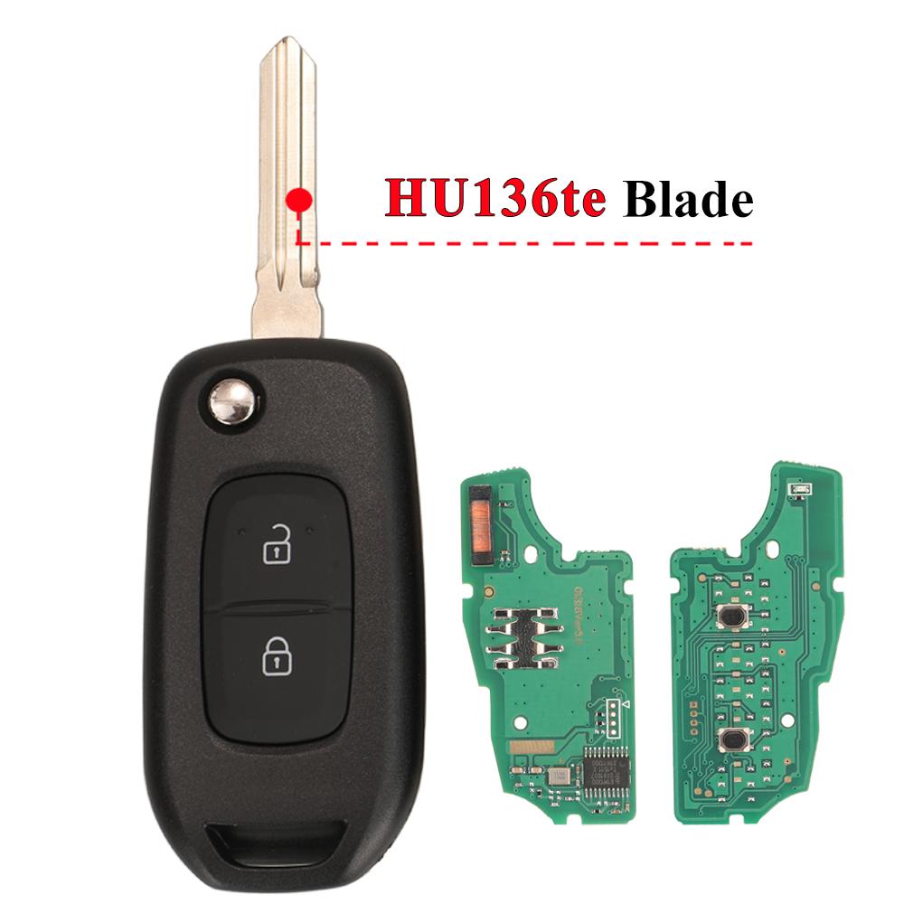 jingyuqin 2Button 433MHz PCF7961M 4A Chip Flip Remote Key for Renault Dacia Logan 2 II 2018 2019 2020 FSK Car Key Fob Control