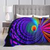 Super Warm BlanketStudents Decorative Whirlpool Dizziness Pattern Throw Blanket  Flannel Bedspread For Couch Bed Sofa Cover