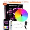 10m RGB Neon Light Set: WiFi/Bluetooth-Controlled Colorful Silicone Strip with Sound Activation & DIY Shapes, Waterproof for Atmosphere Lighting.
