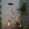Zewnętrzna Lampka Kuranty Wietrzne LED Wisząca Lampa Ogrodowa na Patio Ganek Energia Słoneczna Księżyc Lampy Kuranty Wietrzne Dzwonek Wietrzny Zawieszka