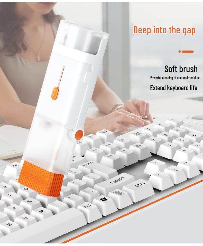 8-in-1 Multi-Functional Keyboard Cleaning Set with Bluetooth Earphone, Screen Cleaner, Dust Remover & Keycap Puller