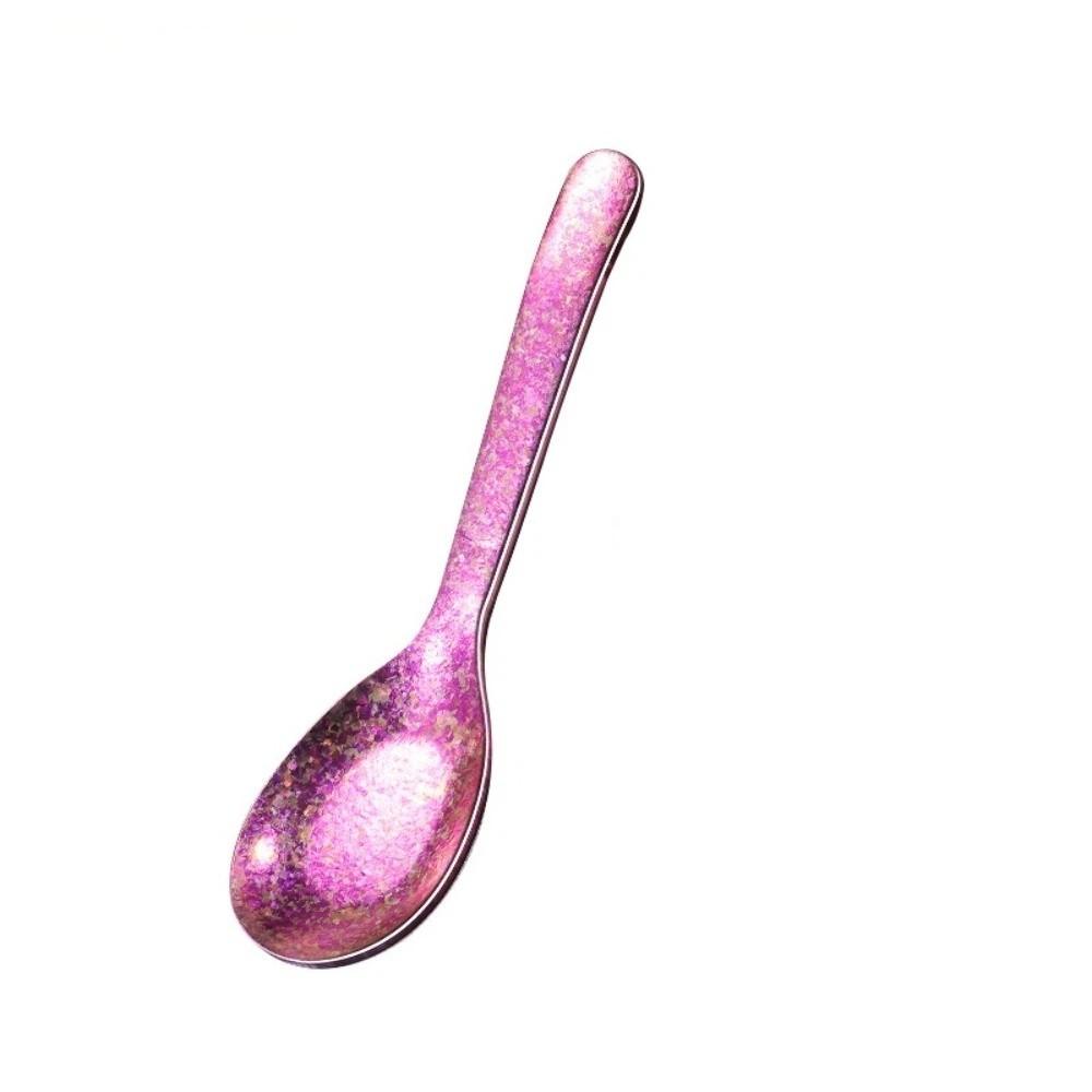 

Rainbow Meal Rice Ladle Corrosion-resistant Dining Spoon Titanium Soup Spoon Outdoor Picnic Flat Bottom Purple