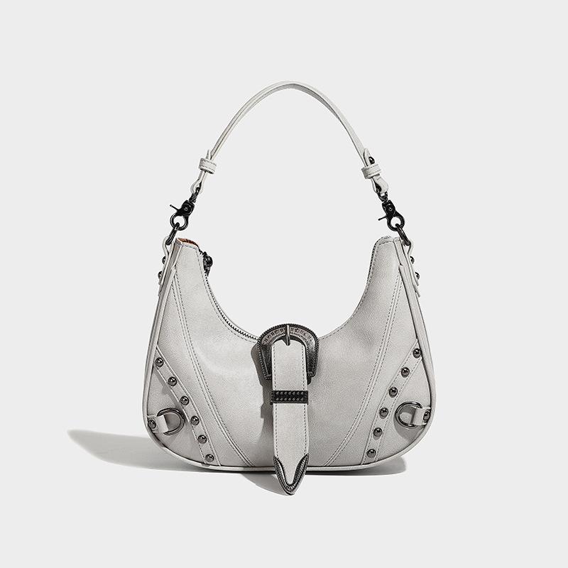 

Western autumn and winter fashion hottie armpit 2024 trendy niche design belt buckle single shoulder oblique span bag сірий колір