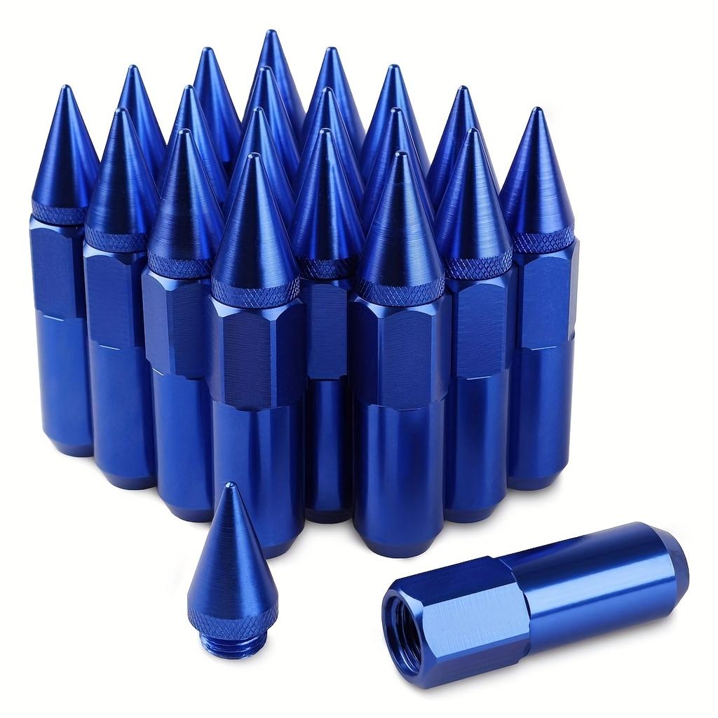 20pcs M12*1.5 Forged Lightweight Spike Nuts, Hexagonal Wheel Lug Nuts, Metal Construction, Precision Forged Nuts for Automotive Wheel Nuts