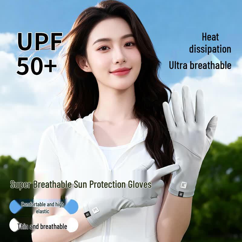 Women s UPF50+ Ice Silk Fingerless Sun Protection Gloves