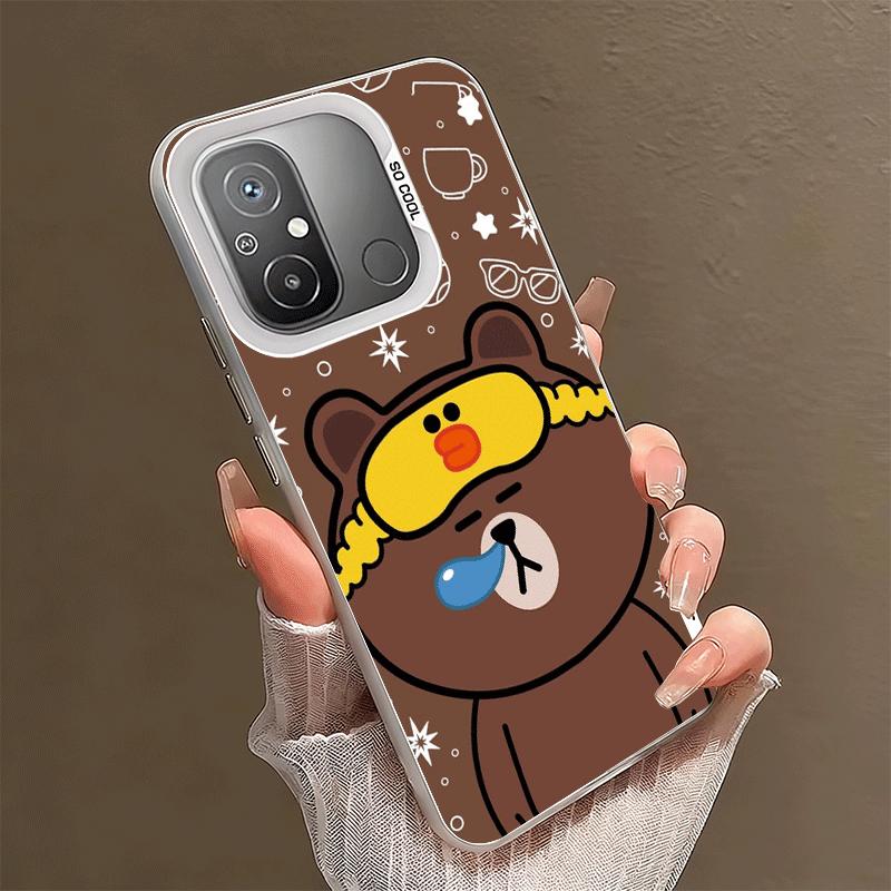 Cartoon Bear Brown Rabbit Soft Phone Case for Xiaomi Redmi 15C 15 14C 13C 12C Poco X5 X6 X7 Pro X3 F8 F7 Ultra M8 13 12 Cover Ba