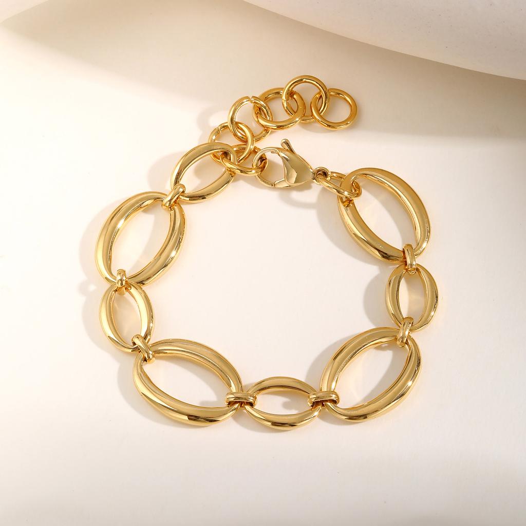 Distinctive Elliptical Devil's Eye Bracelet for Women,Stainless Steel Hand-made Chain Bracelets,Minimalist Lucky Jewelry Gift