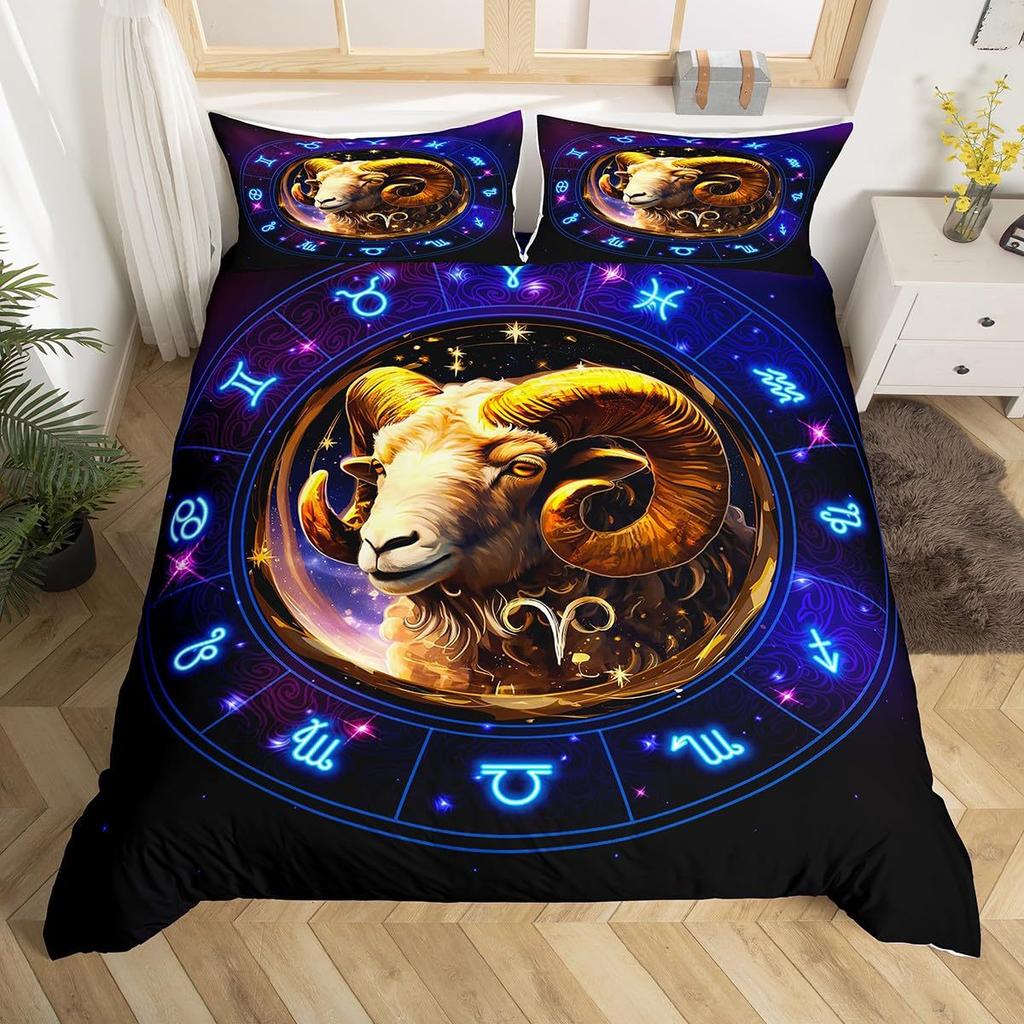 Constellation Taurus Three-Piece Quilt Cover 3D Digital Printing Bedding Set Bed Cover