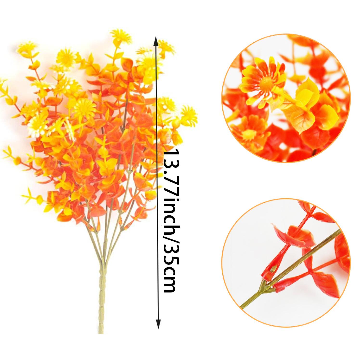 

Искусственные ромашки эвкалипта, цветы для уличного праздничного украшения, искусственные цветы для украшения дома и сада на Хэллоуин 35CM