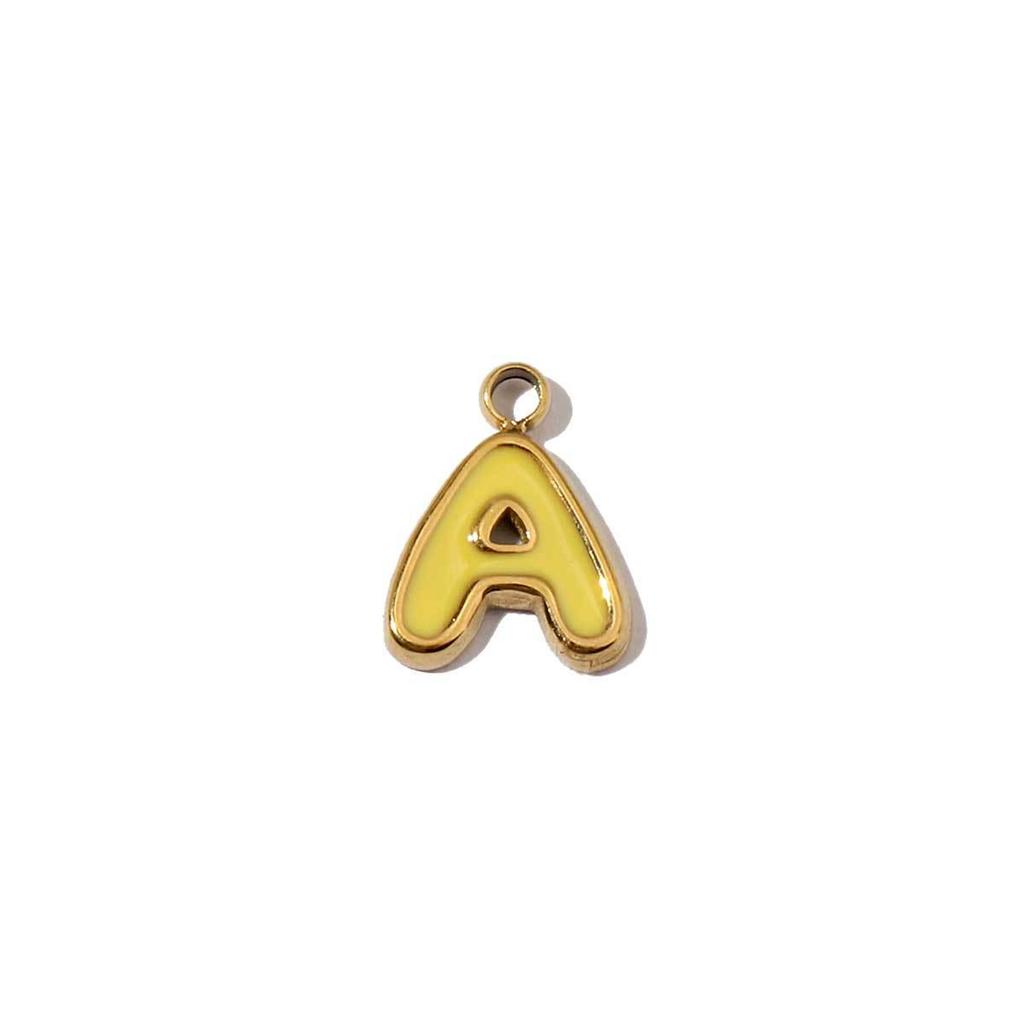 Mixed Color Titanium Steel Alphabet Beads: Non-Fading Necklace & Bracelet Pendants