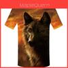 Herren Wolf Berg 3D Druck Sommer Freizeit T-Shirt Mit Atemberaubendem Grafikdesign