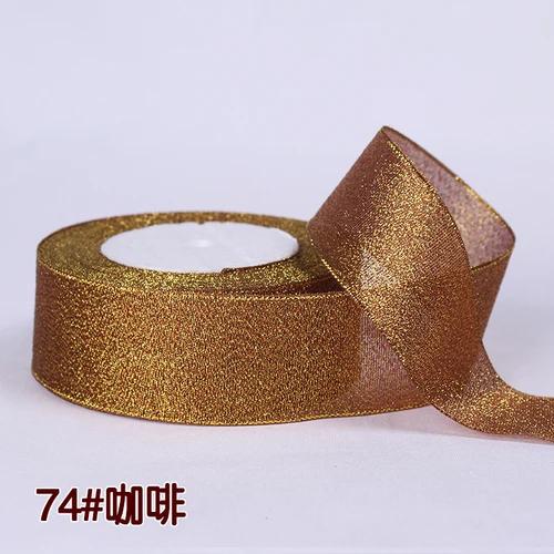 25Yards 40mm Glitter Ribbon Crafts Bow Handmade Gift Wrap Flower Hair Accessories Gift Baking Packaging Color DIY Decorative