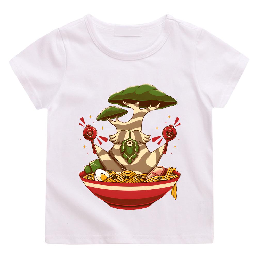 Maracas Dance Ramen T-Shirt Summer Cartoon Print T-Shirt Kawaii Boys/girls O-neck Cotton Short Sleeve T Shirt