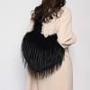 Yogodlns Long Plush Women's Large Shoulder Bag Luxury Faux Fur Female Love Shape Bags Y2k Punk Girls Fluffy Tote Handbags Crossbody Bag