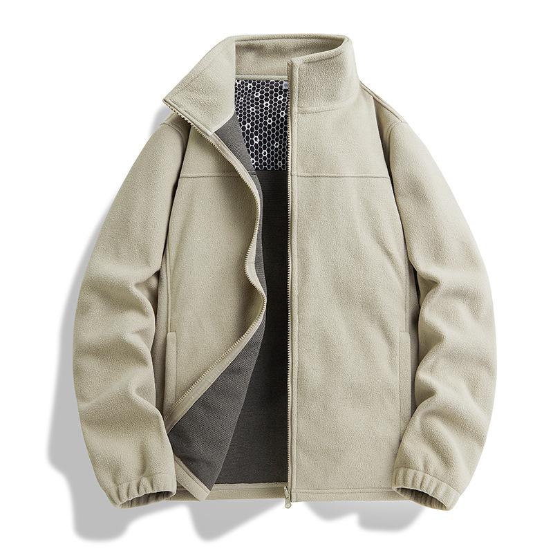 Outdoor Boiling Graphene Heat Storage Fleece Jacket for Men and Women Couples Autumn and Winter Thickened Warm Fleece Stand-up Collar Jacket