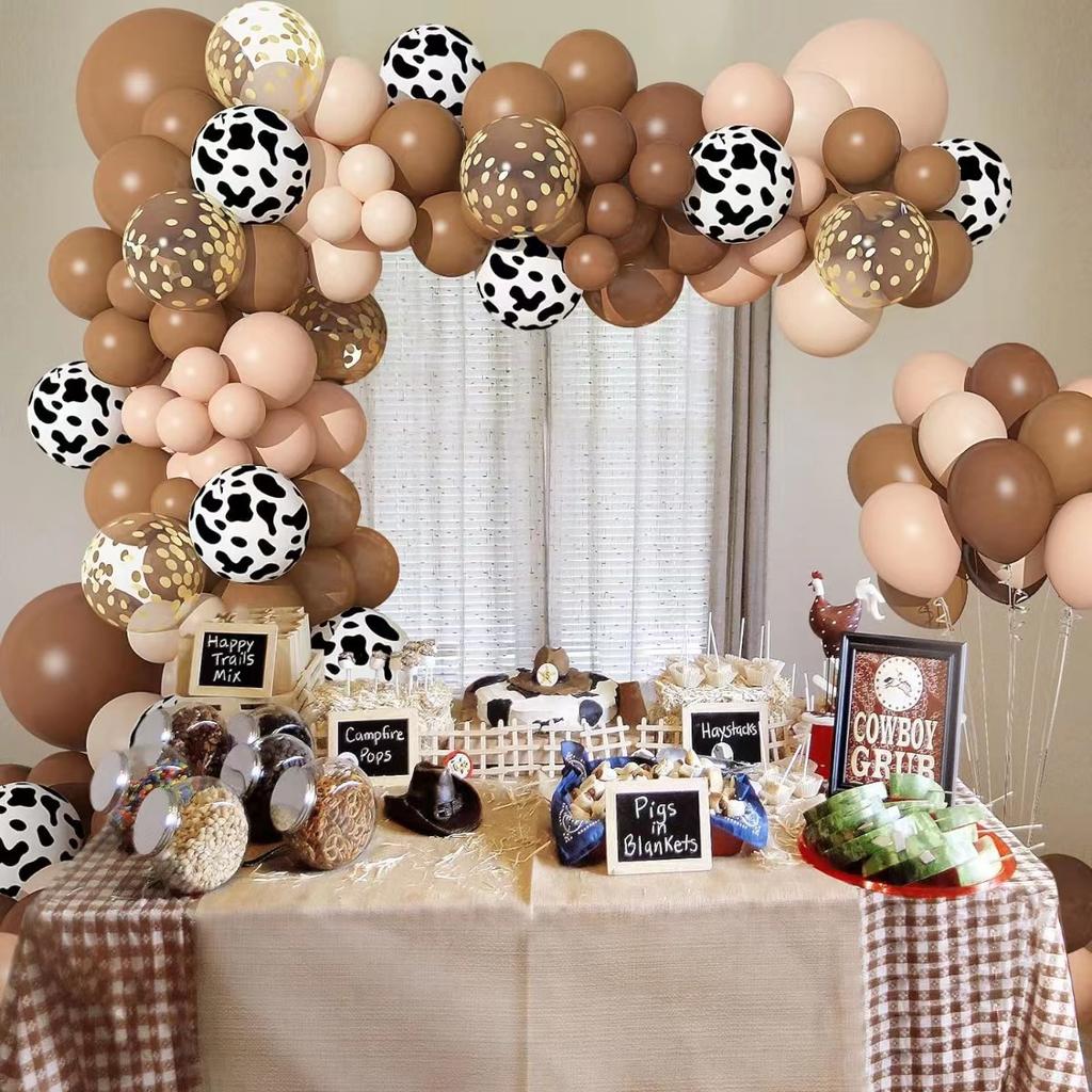 Vintage Cocoa Brown Rice Skin Tone Latex Balloon Set Birthday Venue New Year'S Arrangement