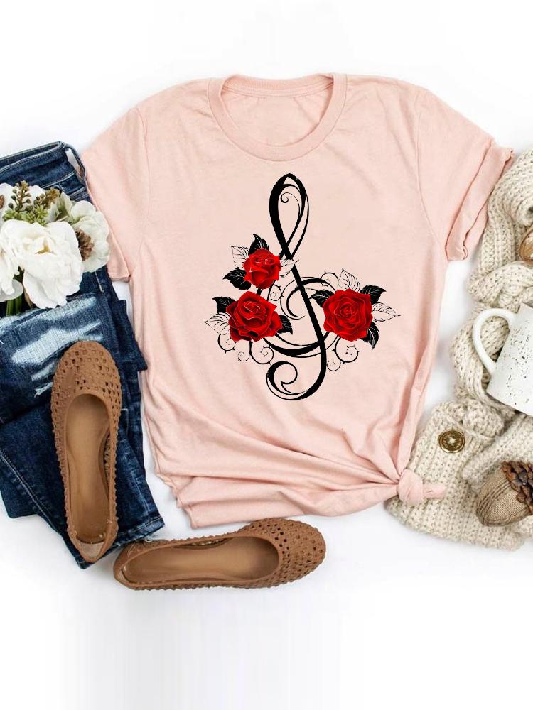 Short Sleeve Moon Vintage Lovely Style Fashion Summer Women Print T Shirt Female Casual Top Tshirts Cartoon Graphic Tee T-Shirt