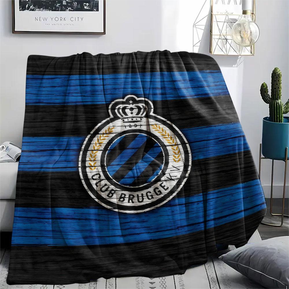 1PC Club Brugge KV Patterned Flannel Blanket Suitable For All Seasons for Home Decor Warmth and Comfort Gifts Holiday Present