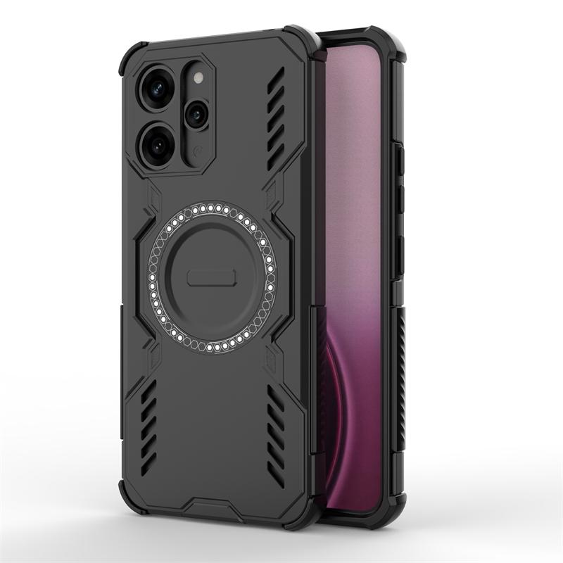 Shockproof Armor Case For Xiaomi Redmi 12 Magnetic Adsorption Wireless Charge Cover For Redmi 12 13 13x Case For Redmi 12 Case