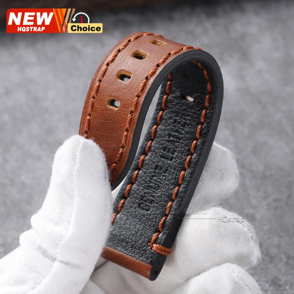 Genuine Leather Watchband 20mm 22mm 24mm Watch Strap for Women Men Wrist Band Oil Cowhide Bracelet Black Brown Wristband