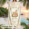 Peter Rabbit Beach Towel, Personalized Custom Text, Quick Dry Soft Large Towel For Swimming Pool Travel