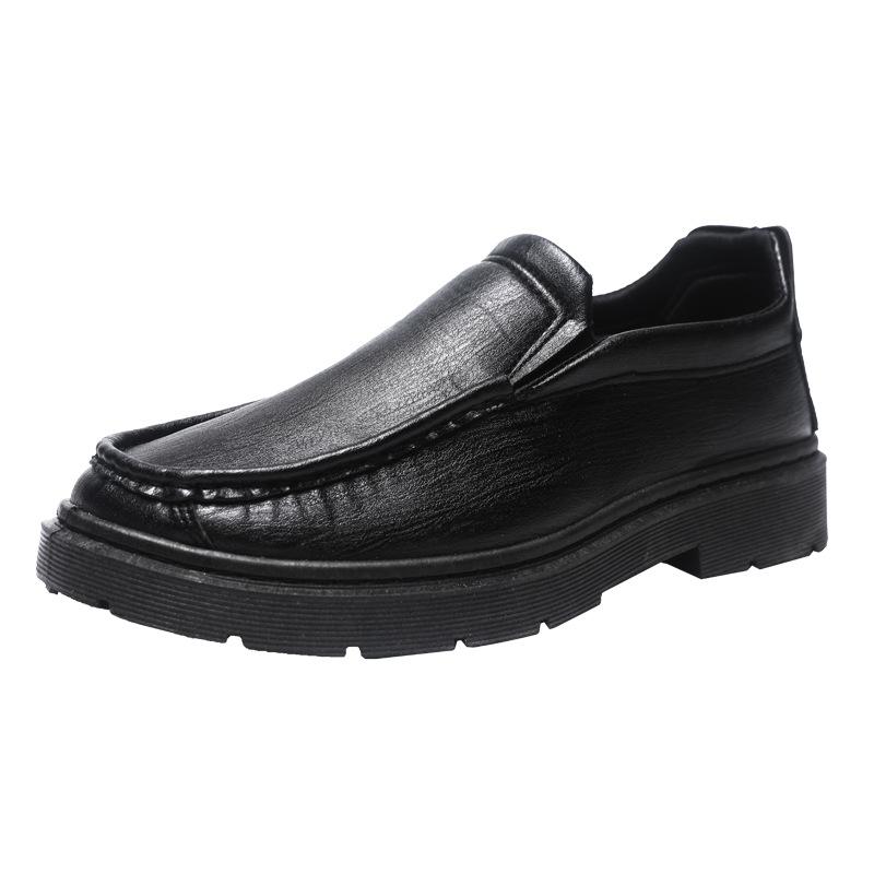 Pantofi casual din piele pentru bărbați, primăvară nou, cu vârf rotund, pantofi pentru bărbați cu un singur pedal, mărime mare, mocasini de zi cu zi antiderapanți, pantofi pentru tată