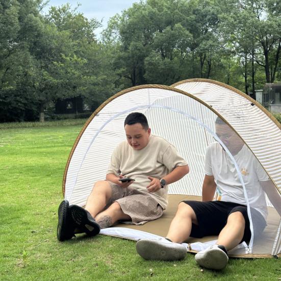 Beach Pop-Up Tent Sun Shelter with Carry Bag Rope Stakes Easy Setup 2-3 Person Sunshade Tent Portable Folding Outdoor UV Protection Tent