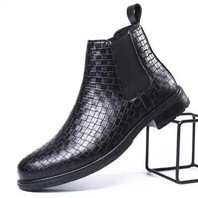 Fashion Luxury Chelsea Buckle Leather Men Boots Crocodile Pattern Ankle Boots Men Shoes Solid Boots Men Spring/Autumn Drop Shipping 2024