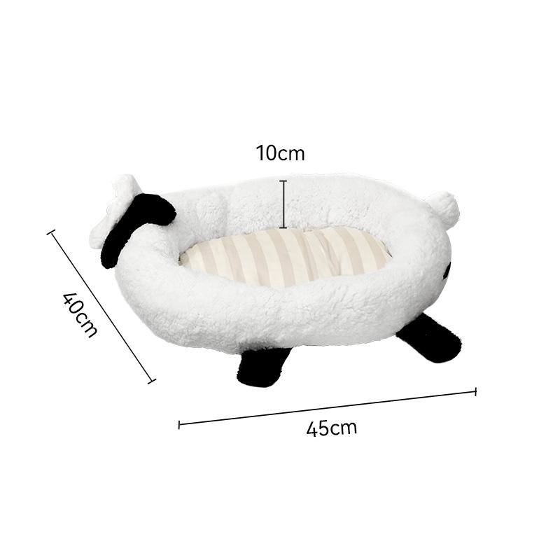 

Sheep-Fleece Open Cat Dog Bed Winter Warm Non-Slip Bottom 60 cm Washable 4-Season Universal Puppy Kitten Sofa Pad