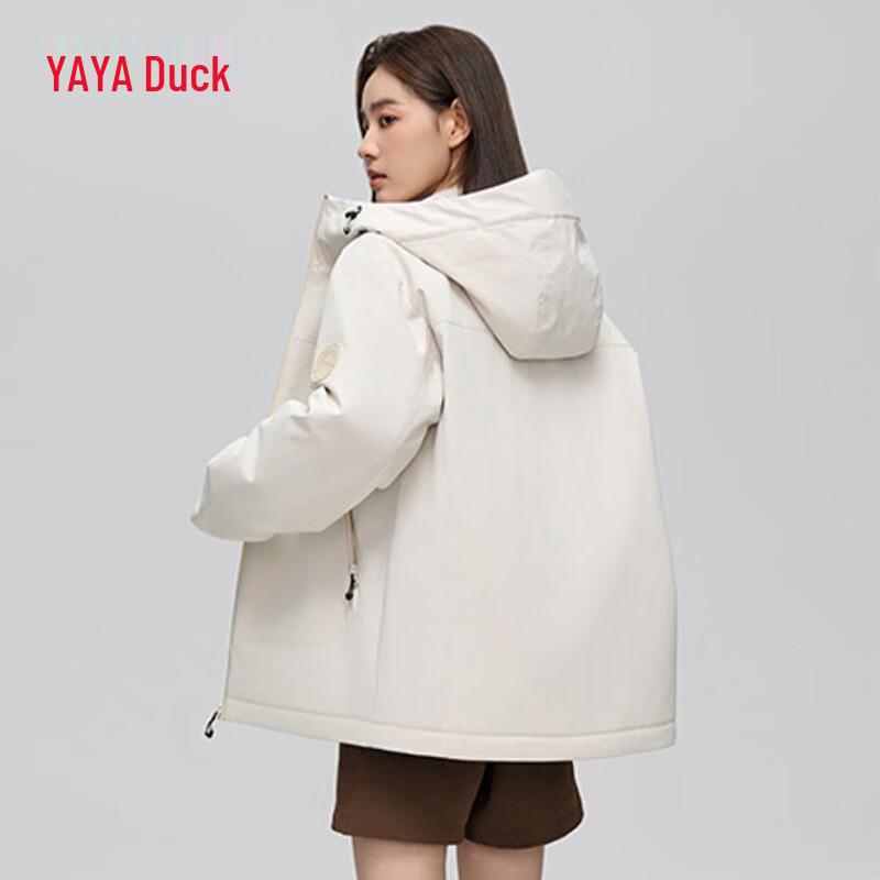 YAYA Unisex Hooded Short Duck Down Jacket