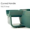 Linkidea Plastic Shaving Soap Bowl with Wide Large Easy Lather Wet Razor Shaving Cream Bowl for Men Non-Slip Handle, Mouth, Capacity, Ridges, (Green)