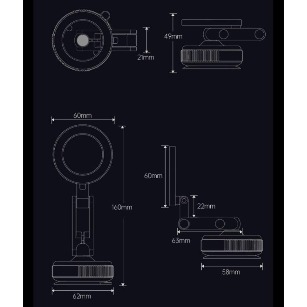 Foldable Car Magnetic Phone Holder Vacuum Adsorption Mobile Phone Stand  Car Navigation