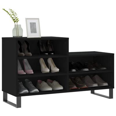 Shoe Rack Black 102 X 36 X 60 Cm Engineered Wood