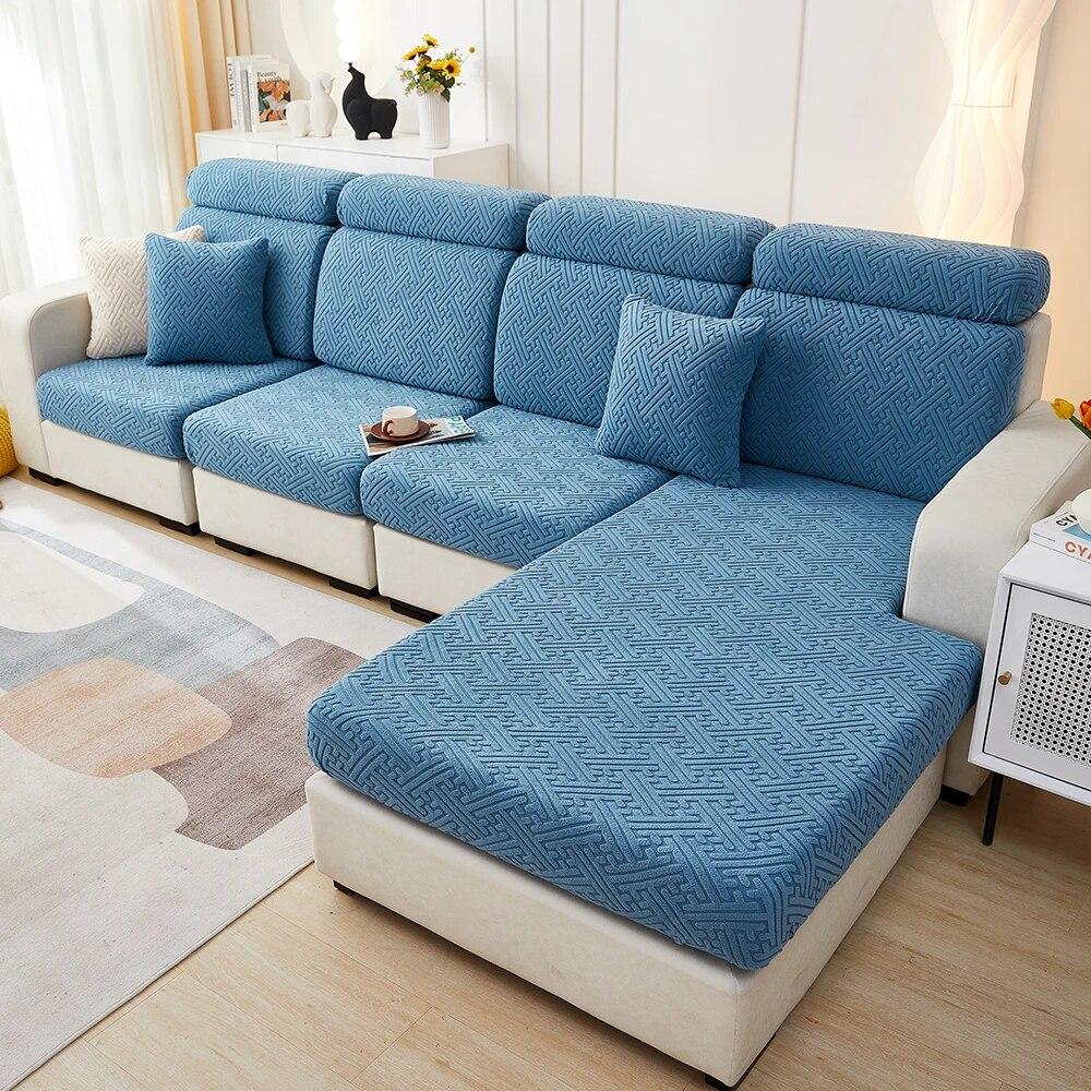 Dicker Sofakissenbezug, Spannbettlaken für Wohnzimmer, waschbar, Stretch-Jacquard-Sitzbezug, Möbelschutz, Sektional