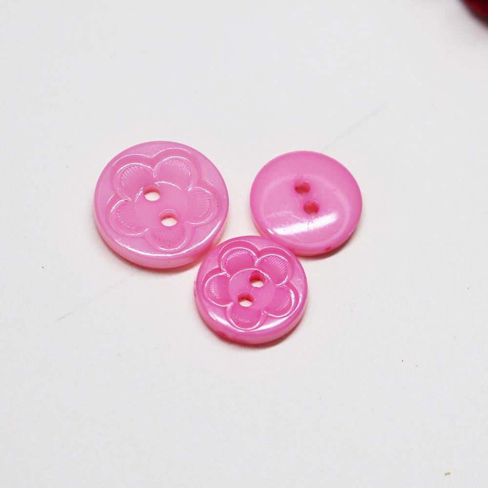 Niucky Basic Nylon Flower Buttons 2 Holes Flatback Washable Scrapbooking Craft Buttons 15mm 12.5mm 12 Colors