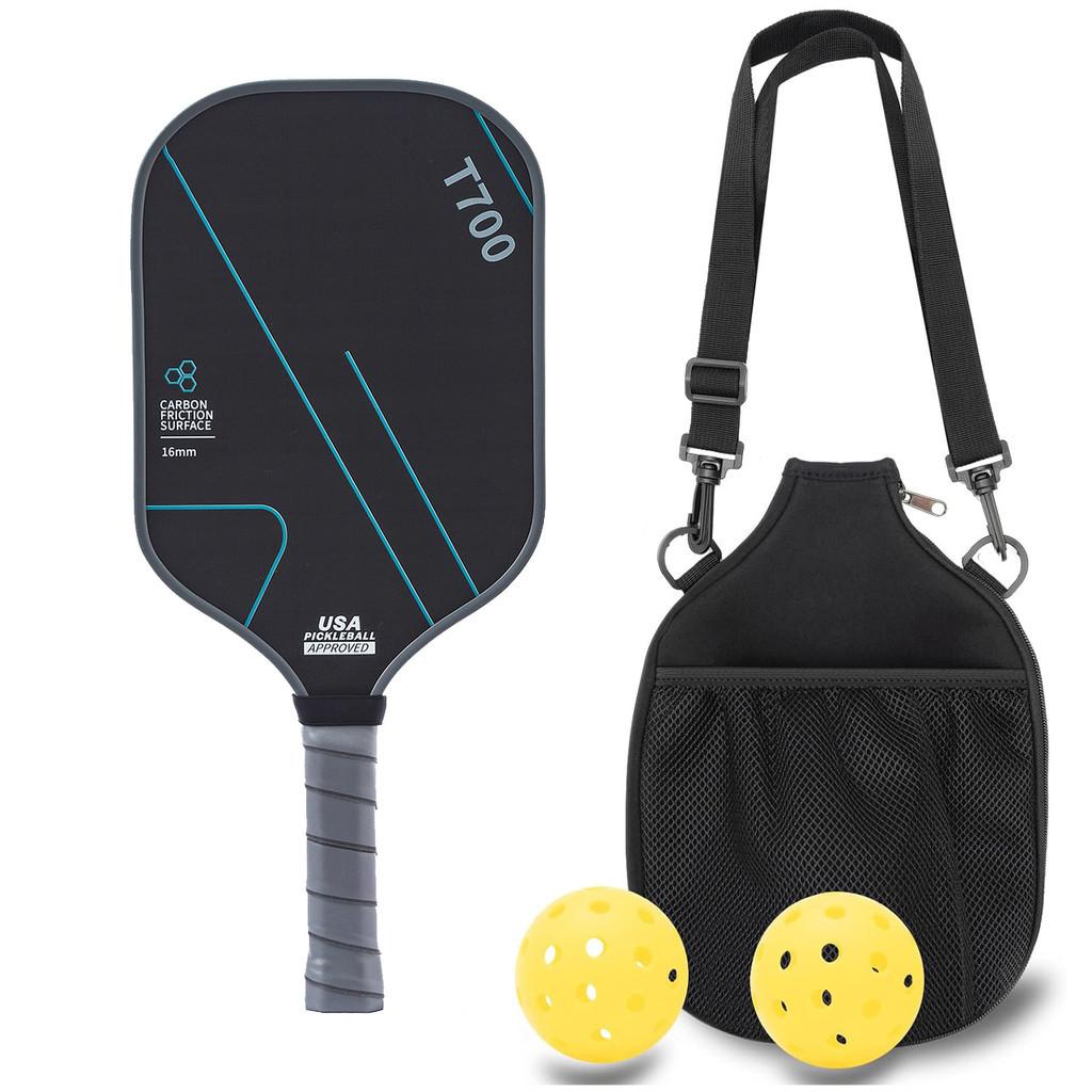 T700 16MM Enhanced Sweet Spot & Control & Power Anti-slip Grip Carbon Fiber Frosted Surface Pickleball Paddle